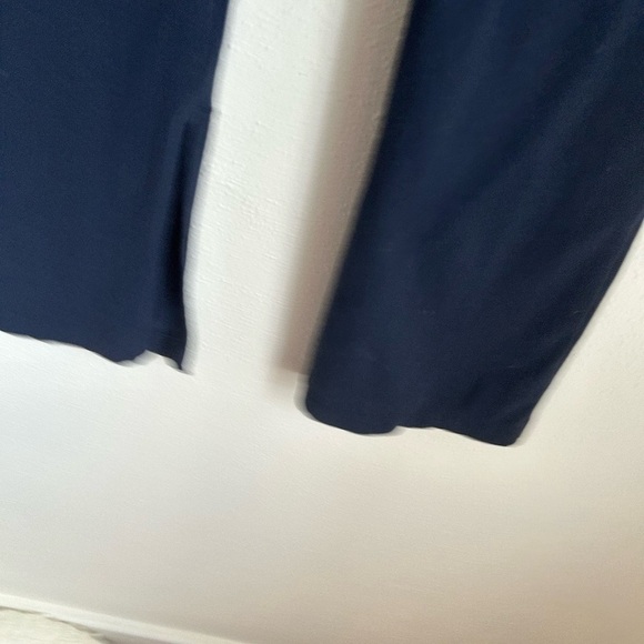 Athleta Navy Blue High Rise Flare Leg Slit Greenwich Pants Medium - Picture 5 of 10